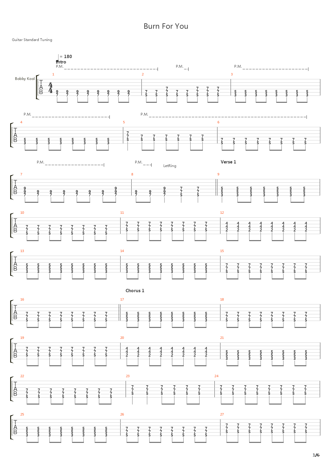 Burn For You吉他谱