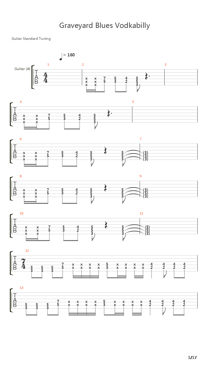 Graveyard Blues Vodkabilly Live吉他谱