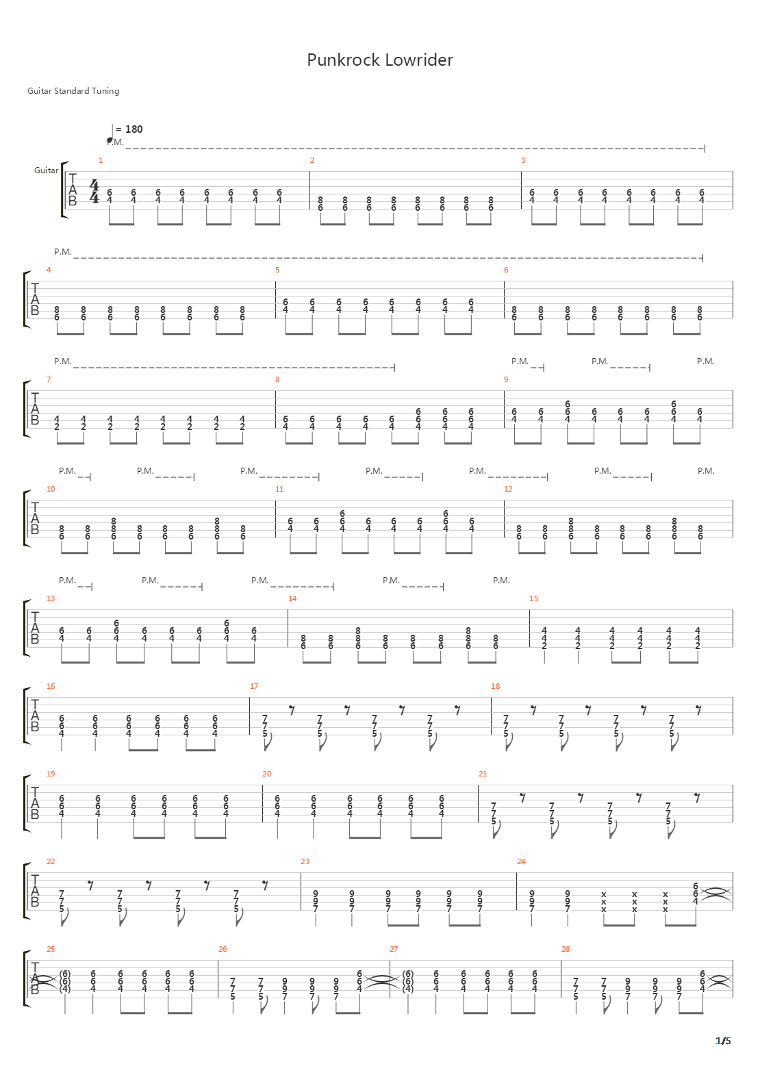 Punkrock Lowrider吉他谱