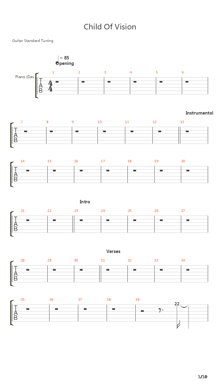 Child Of Vision吉他谱