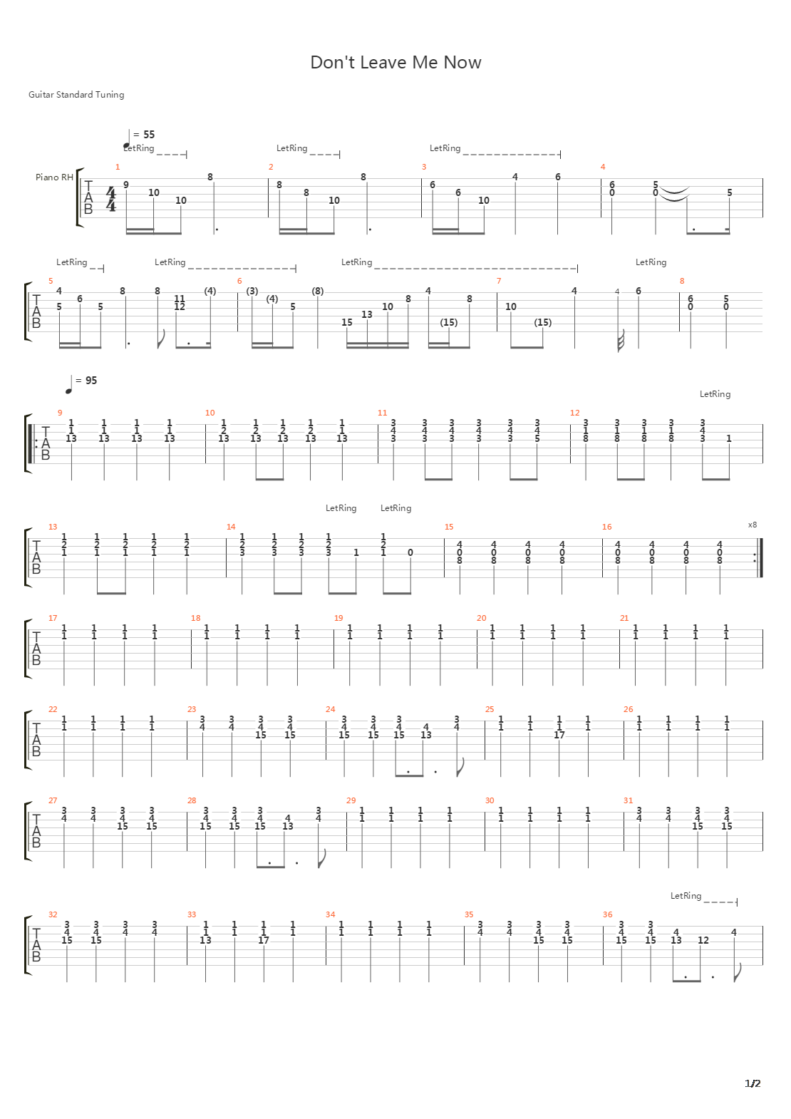Dont Leave Me Now吉他谱
