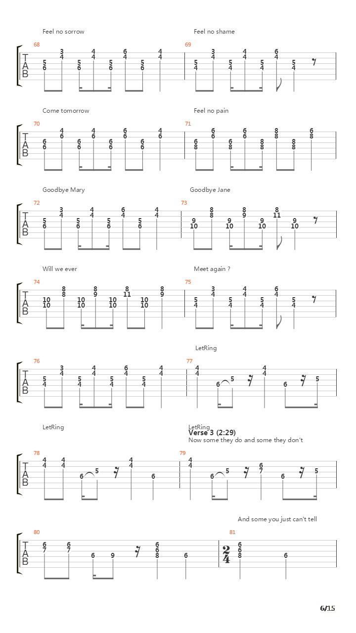 Goodbye Stranger吉他谱