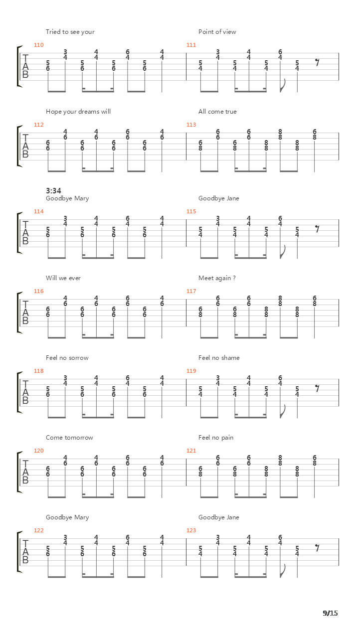 Goodbye Stranger吉他谱