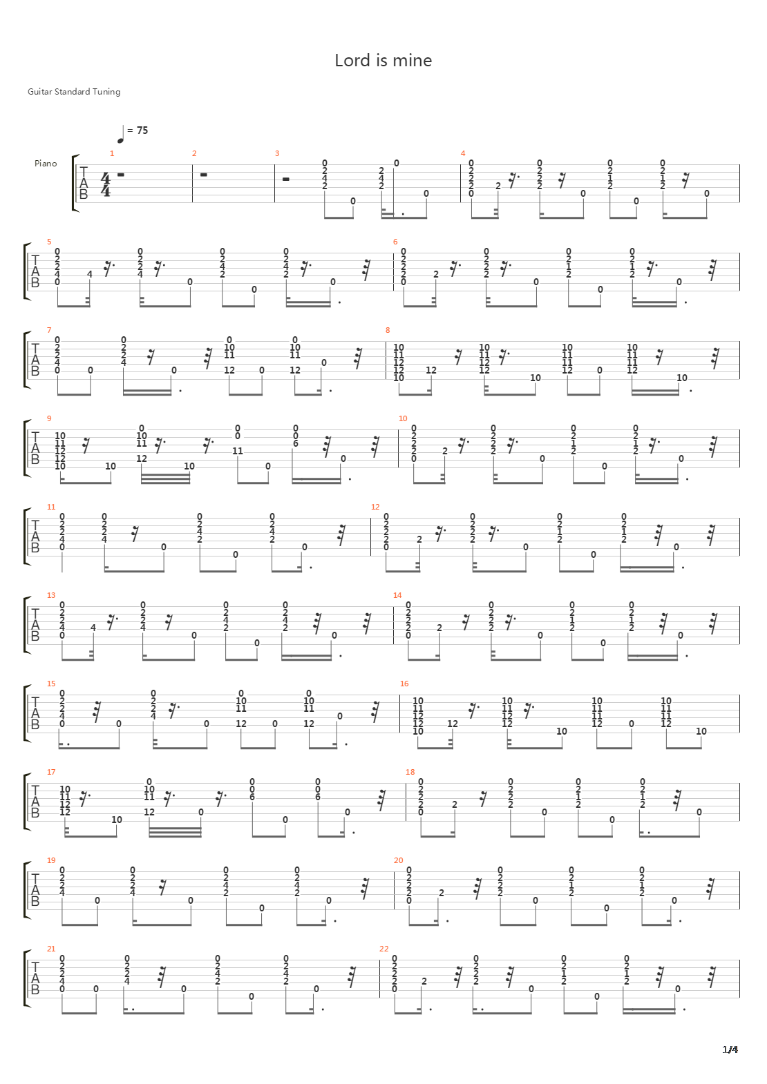 Lord Is Mine吉他谱