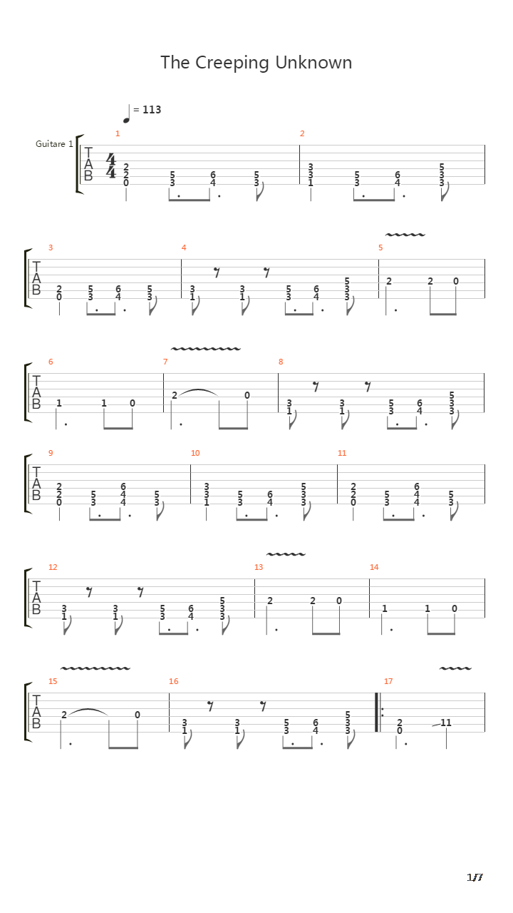 The Creeping Unknown吉他谱