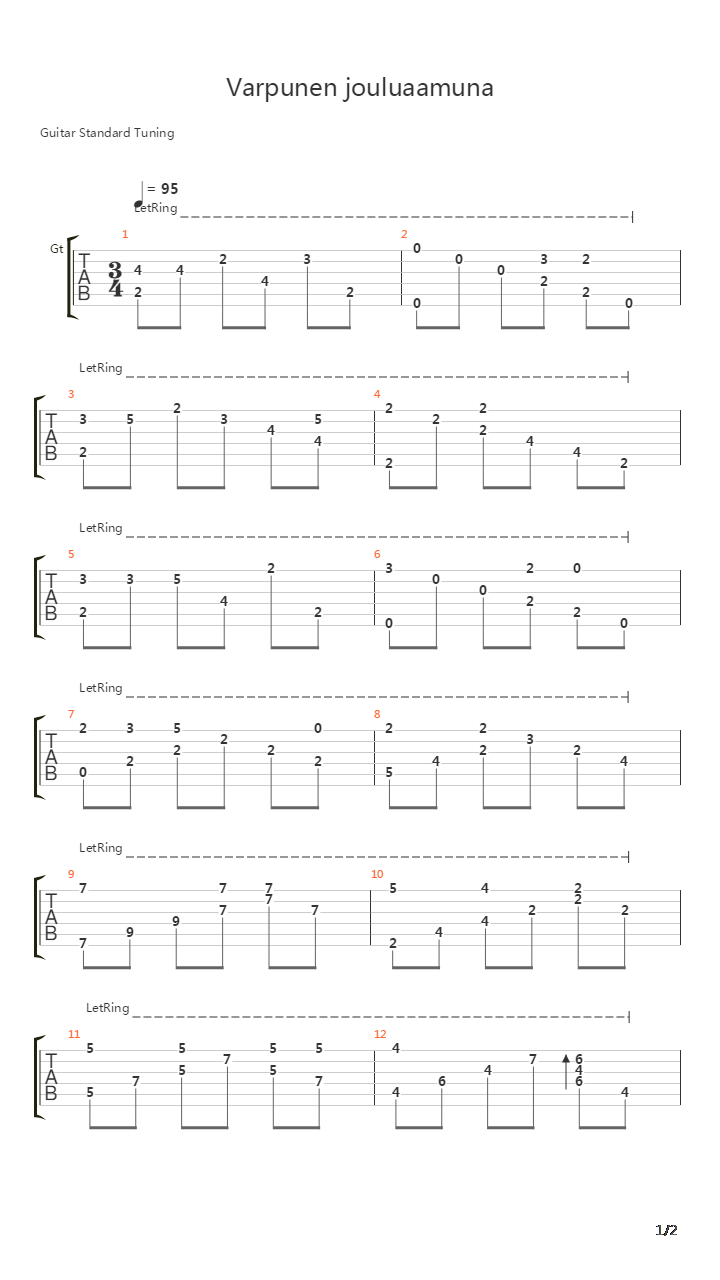 Varpunen Jouluaamuna吉他谱