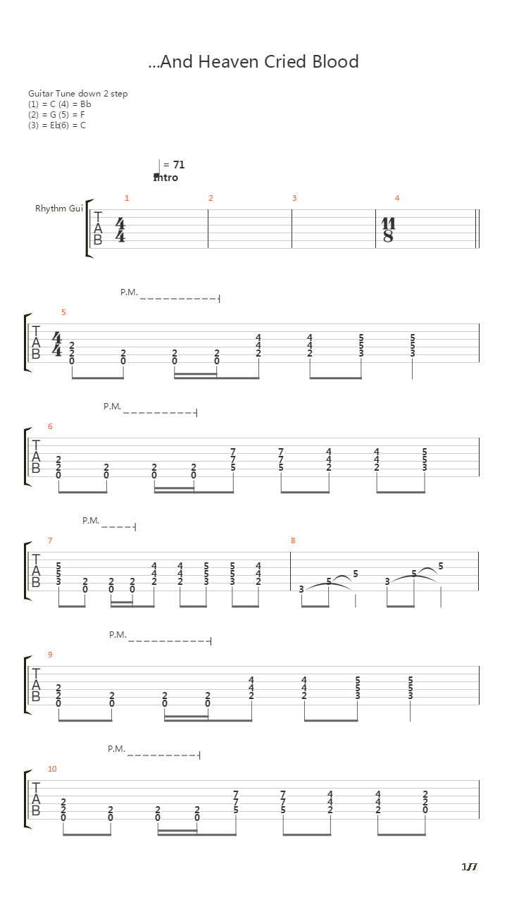 And Heavens Cried Blood吉他谱