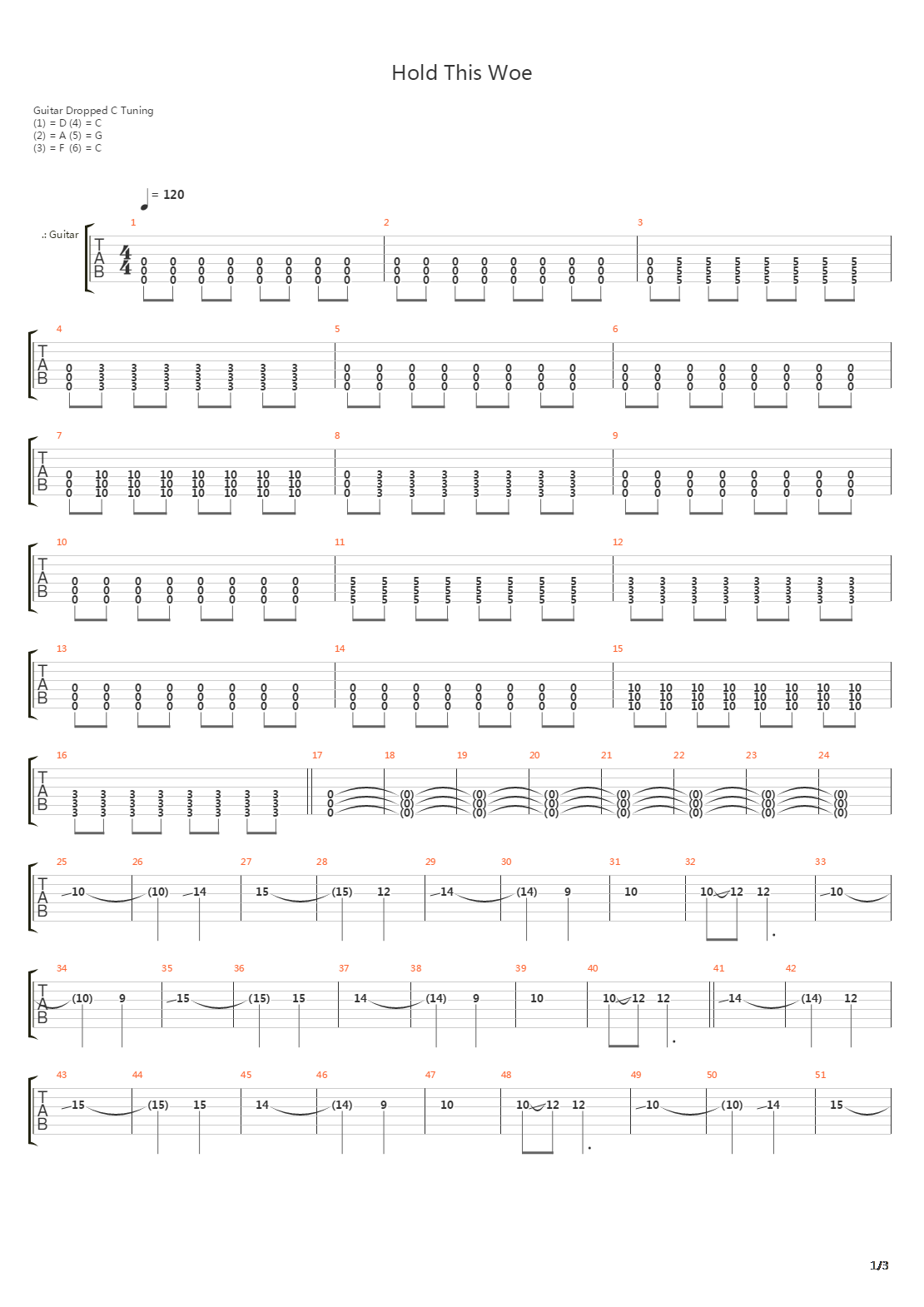Hold This Woe吉他谱