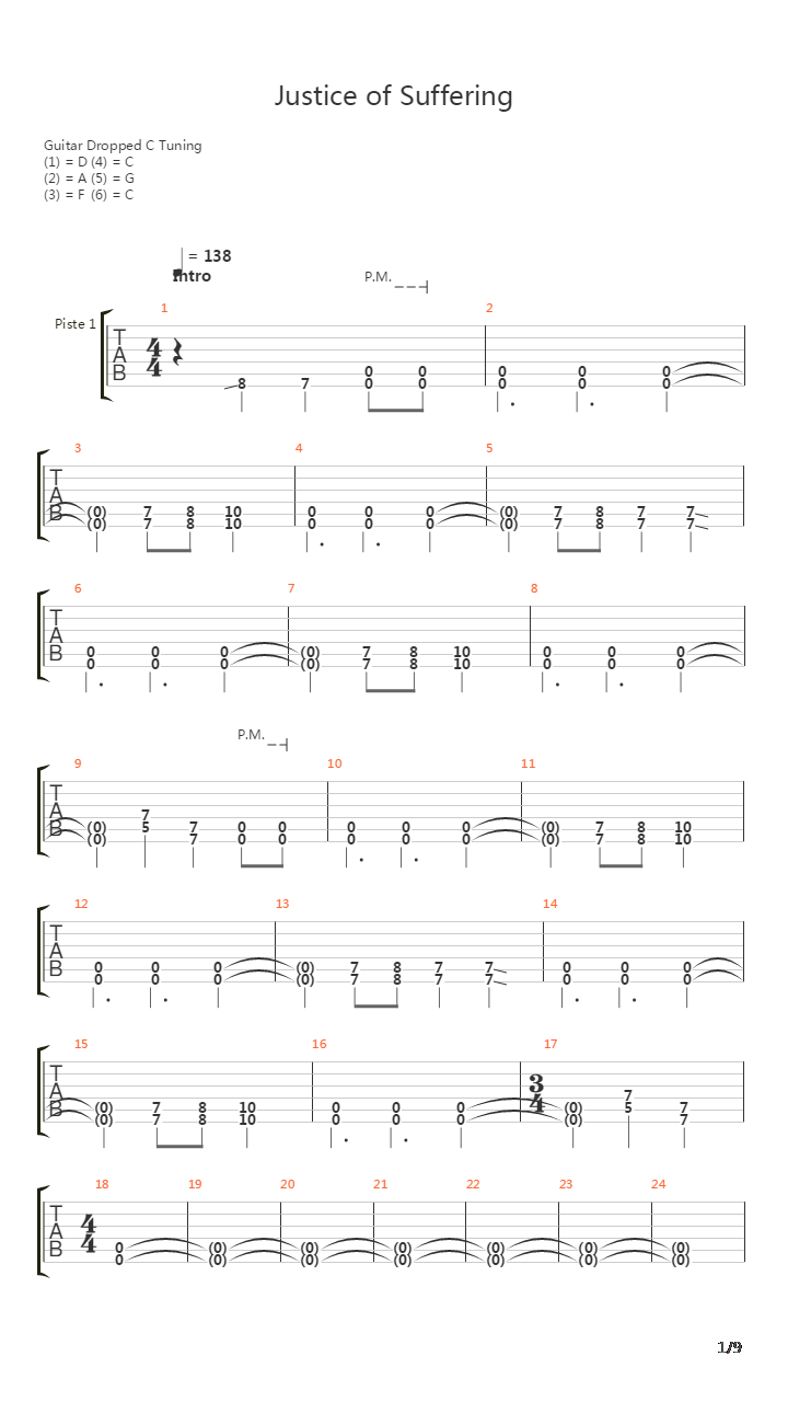 Justice Of Suffering吉他谱
