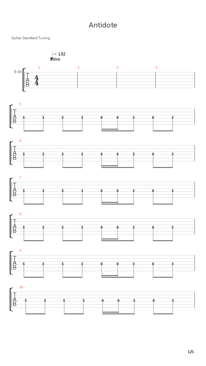 Antidote吉他谱