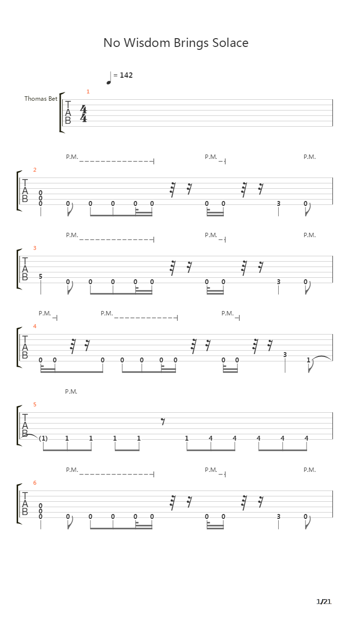 No Wisdom Brings Solace吉他谱