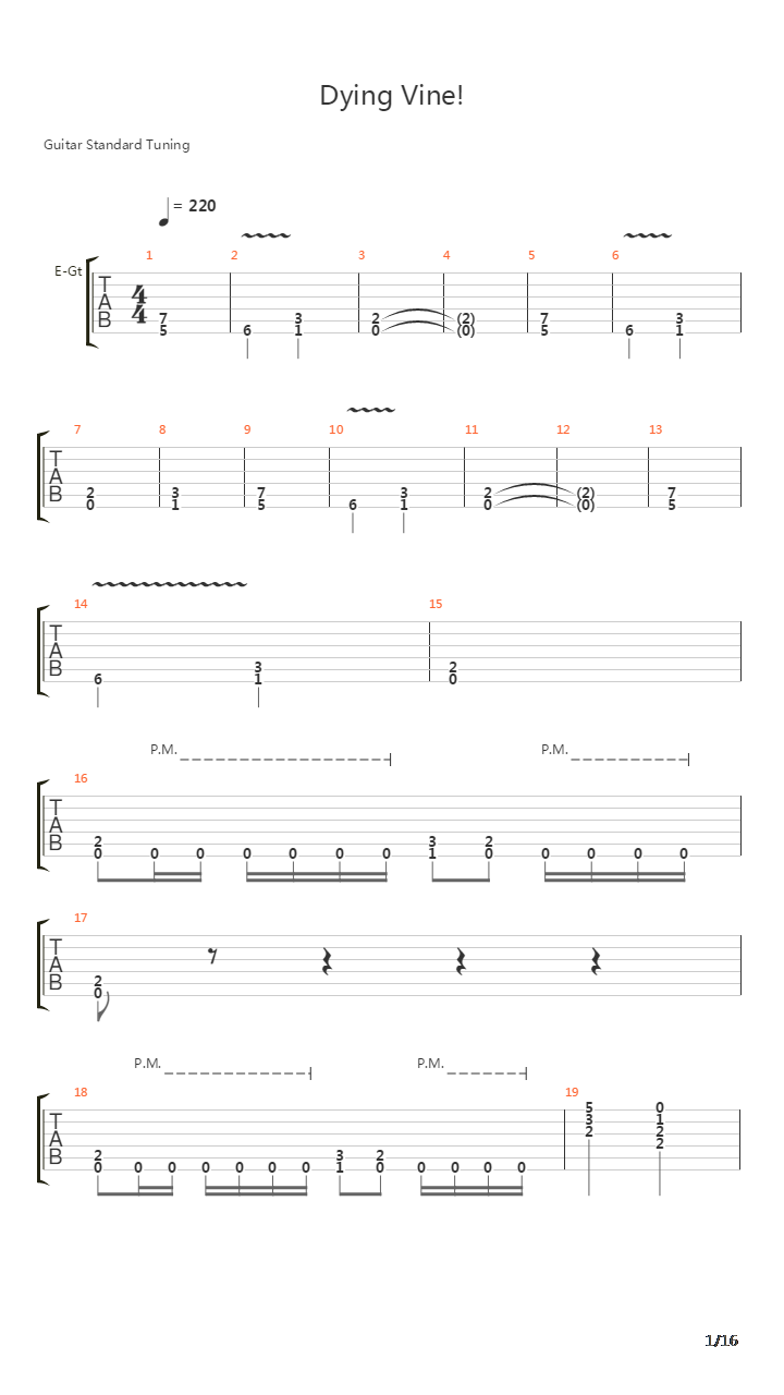 A Dying Vine吉他谱