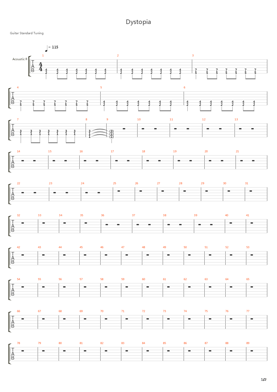 Dystopia吉他谱