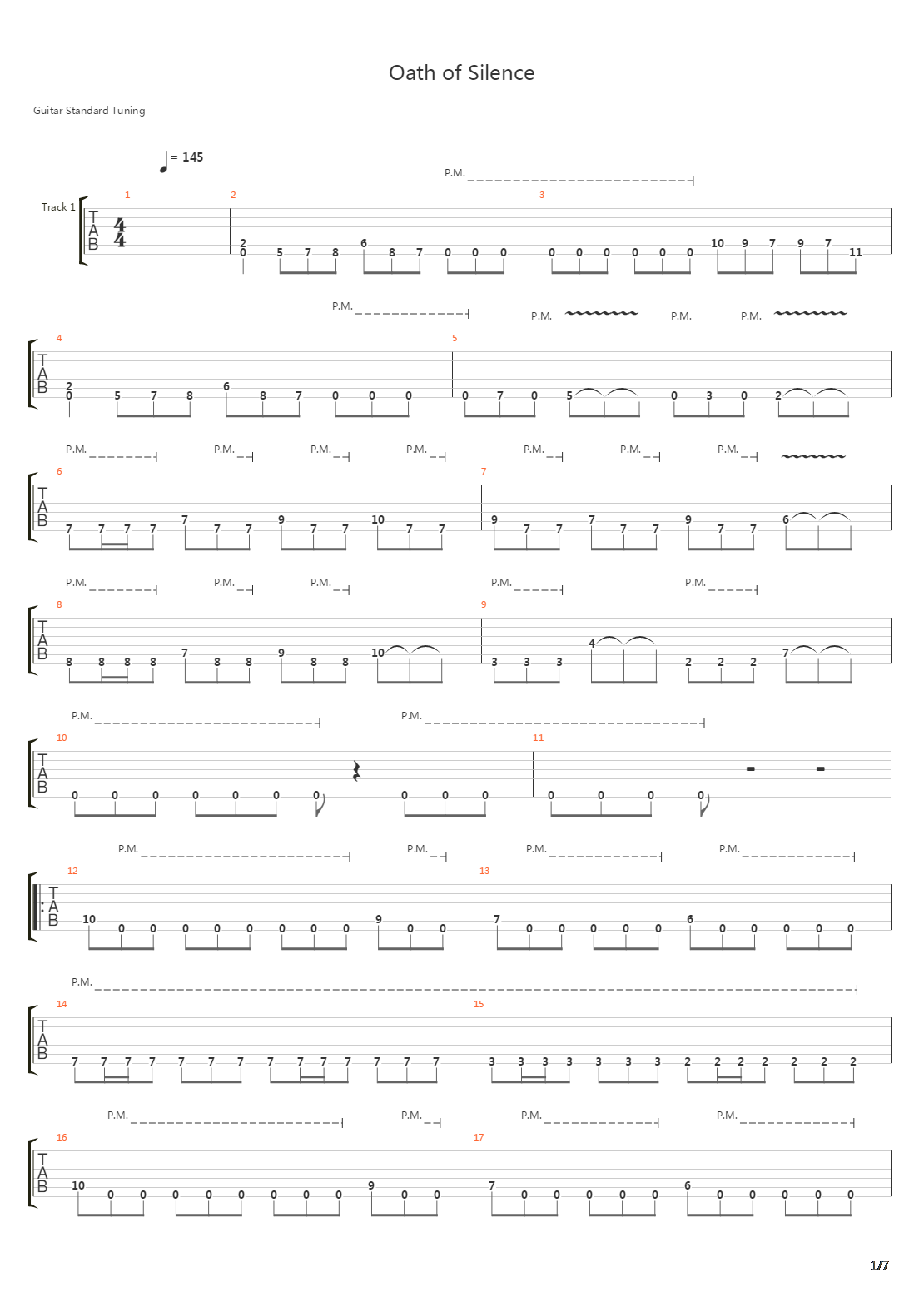 Oath Of Silence吉他谱