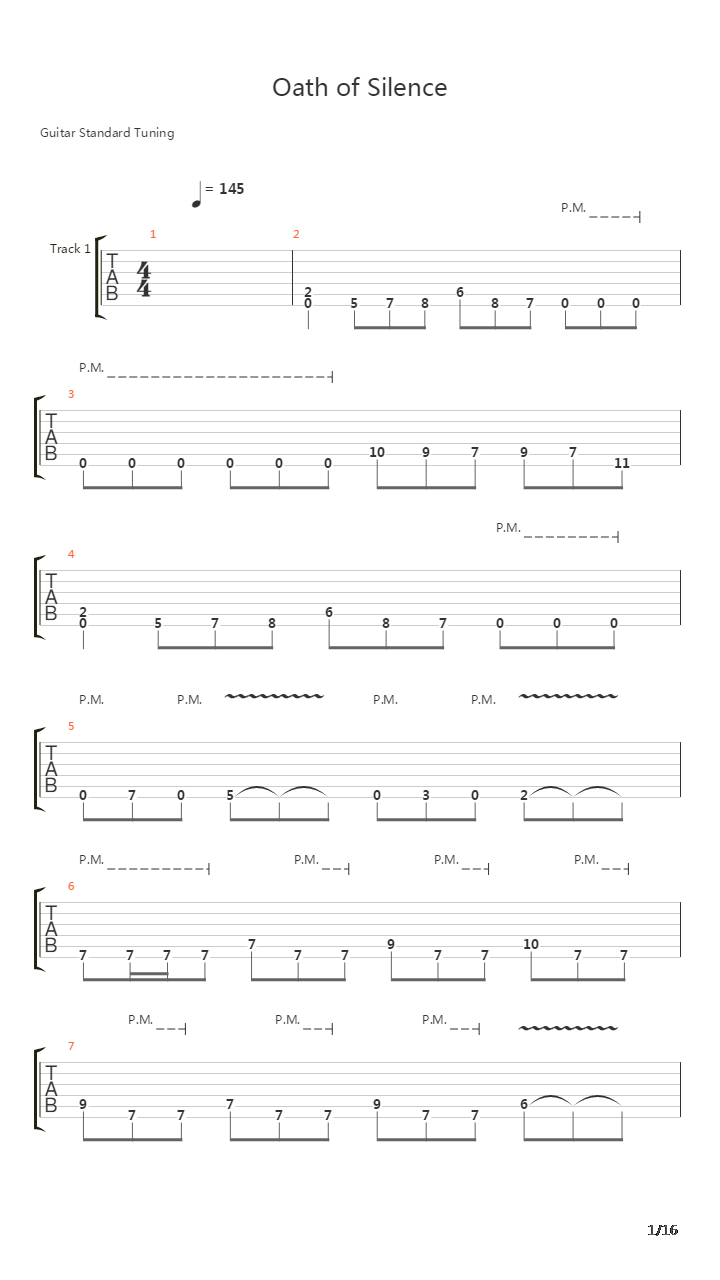 Oath Of Silence吉他谱