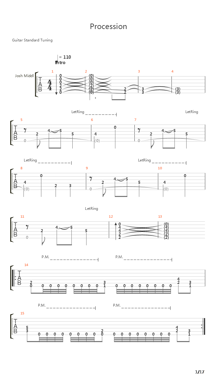 Procession吉他谱