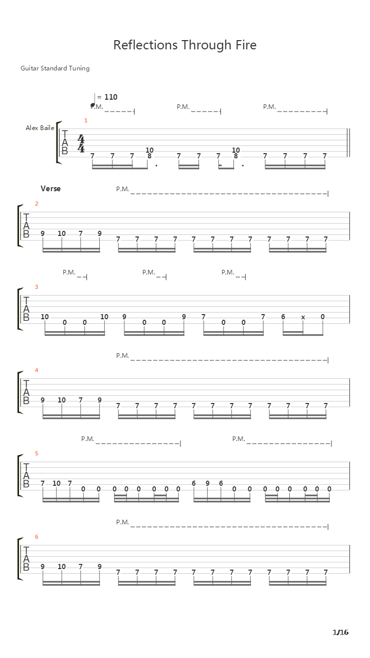Reflections Through Fire吉他谱