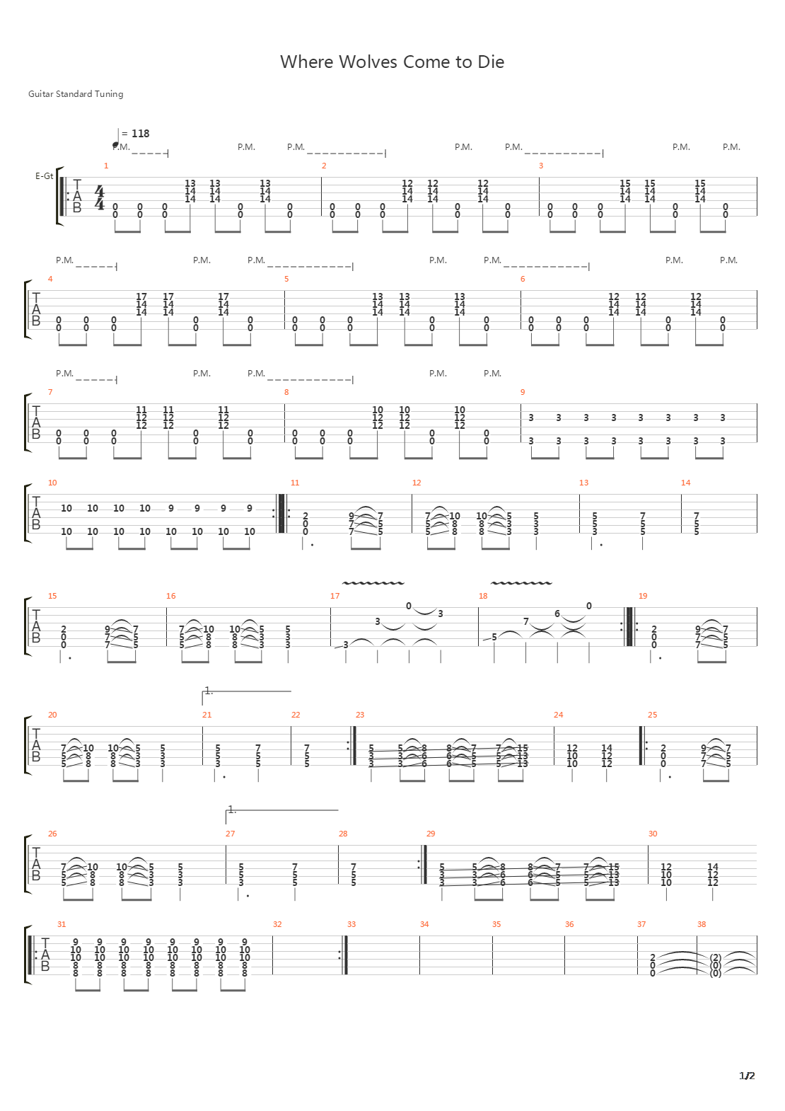 Where The Wolves Come To Die吉他谱
