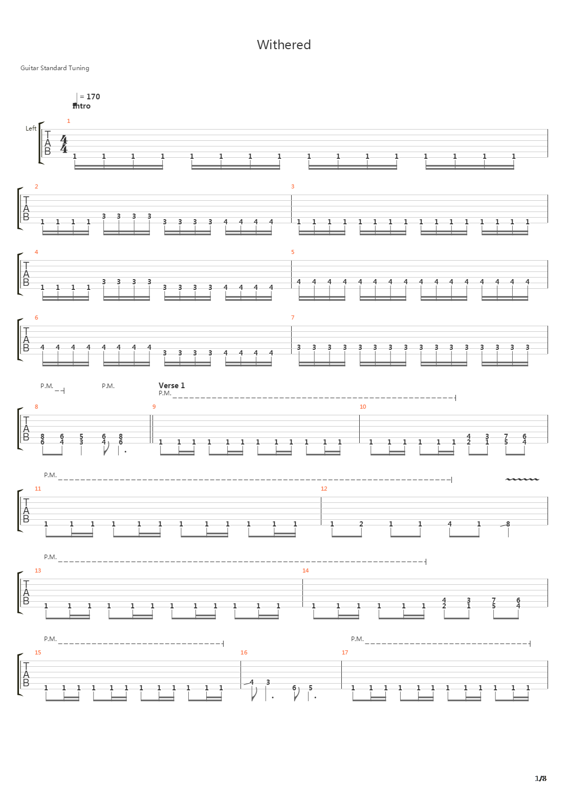 Withered吉他谱