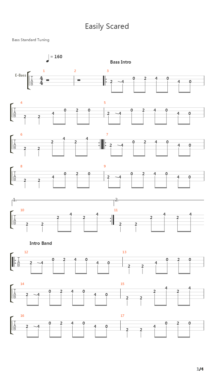Easily Scared吉他谱