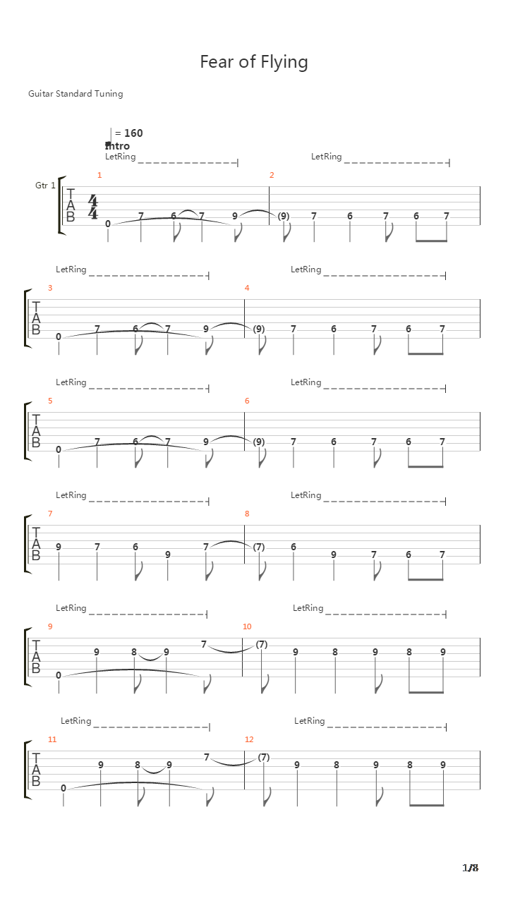 Fear Of Flying吉他谱