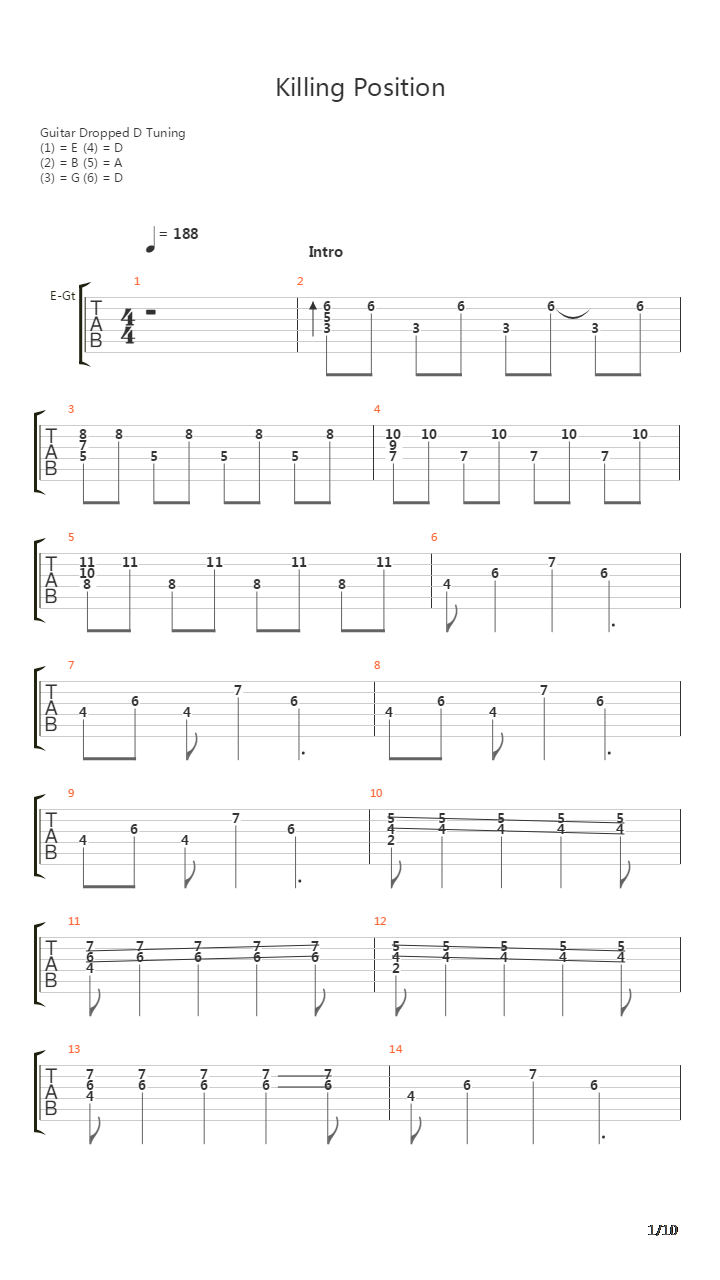 Killing Position吉他谱