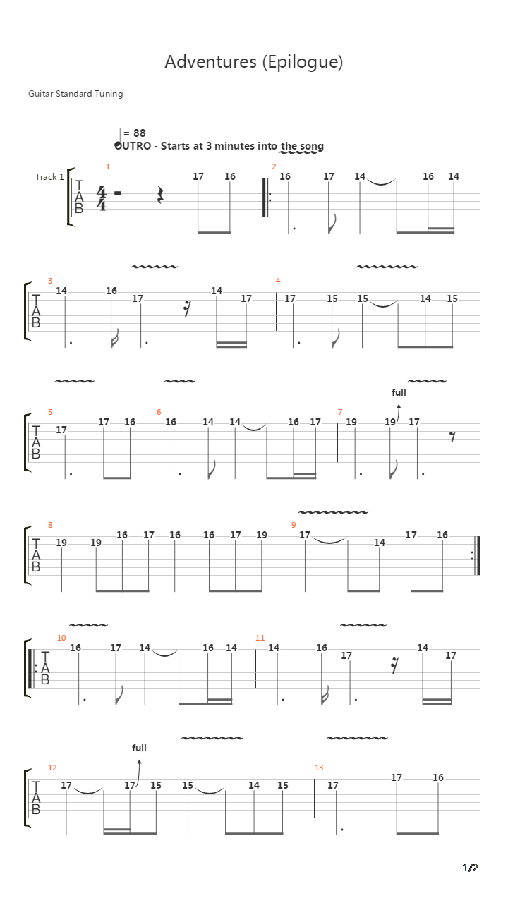 Adventures Epilogue吉他谱