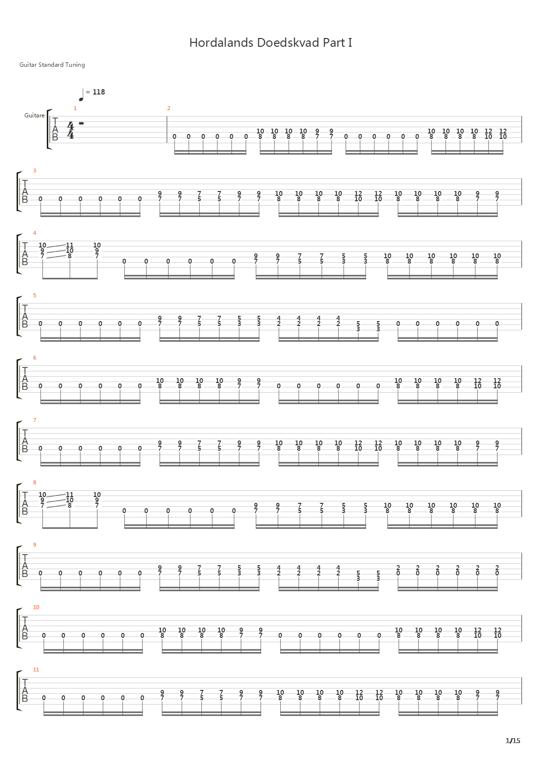Hordalands Doedskvad Part I吉他谱