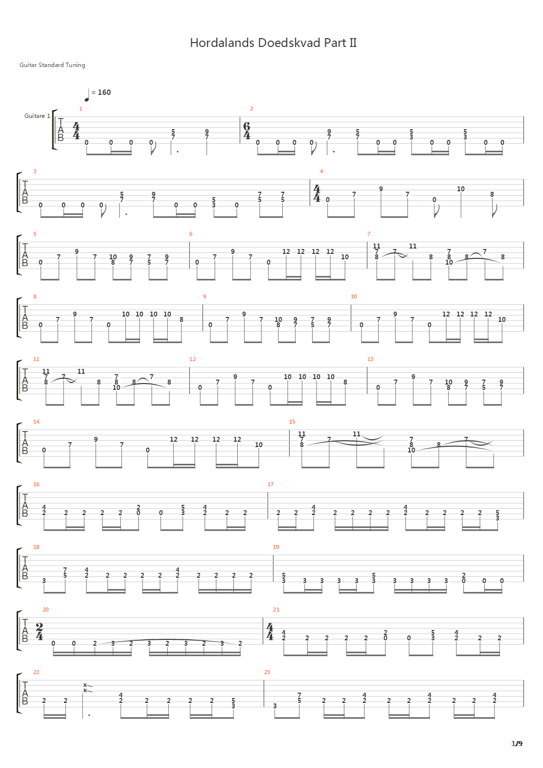 Hordalands Doedskvad Part Ii吉他谱