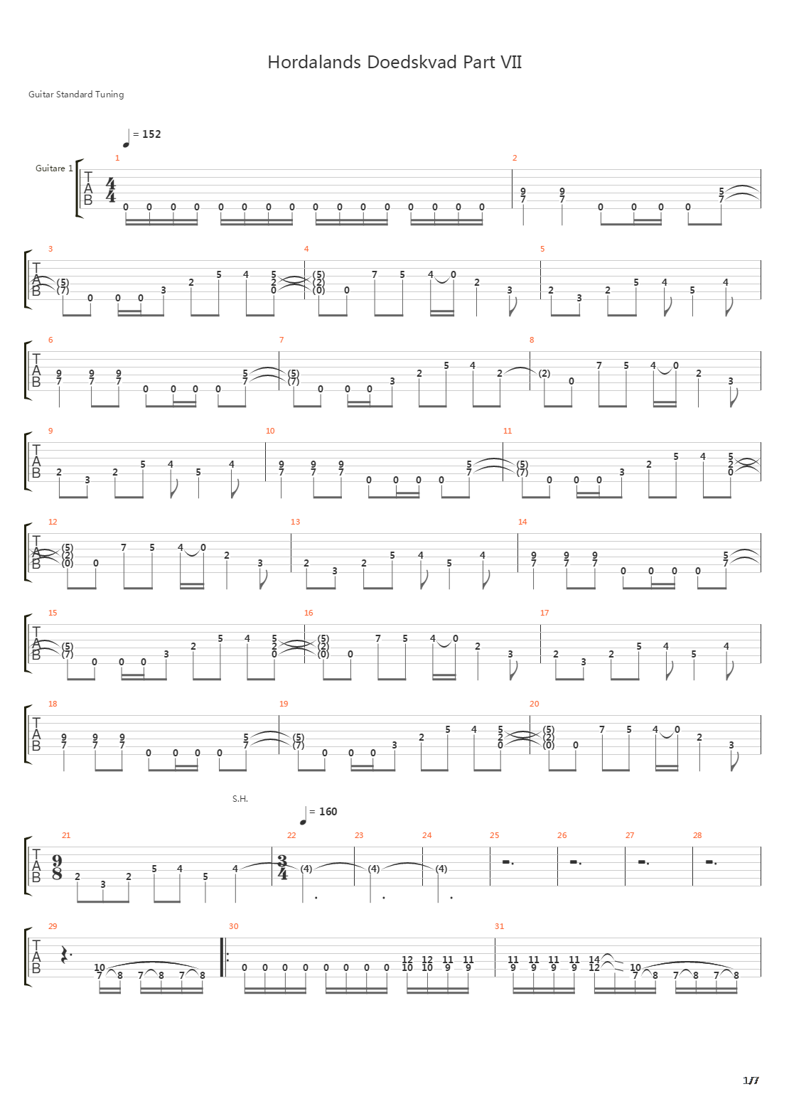 Hordalands Doedskvad Part Vii吉他谱