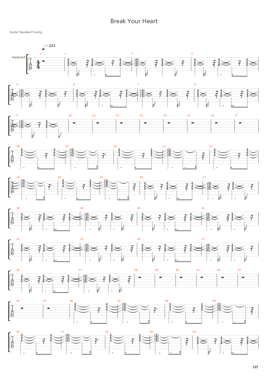 Break Your Heart吉他谱