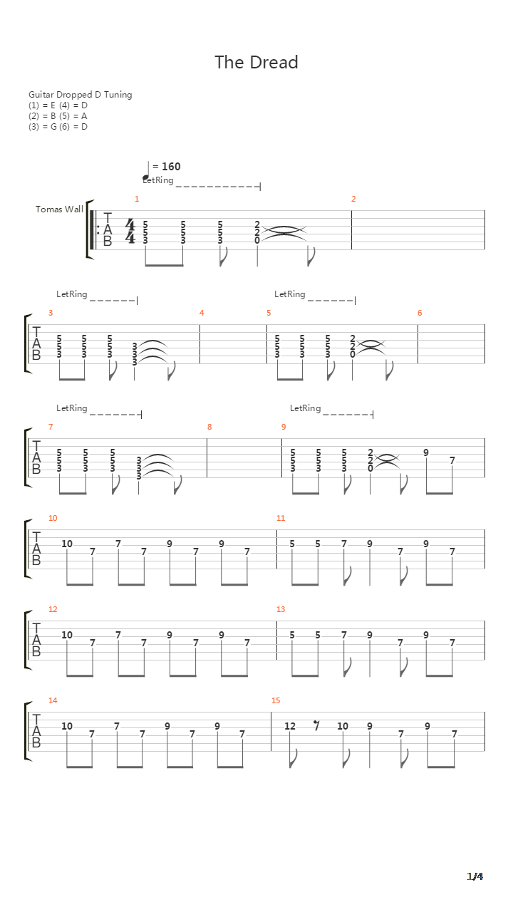 Dread吉他谱