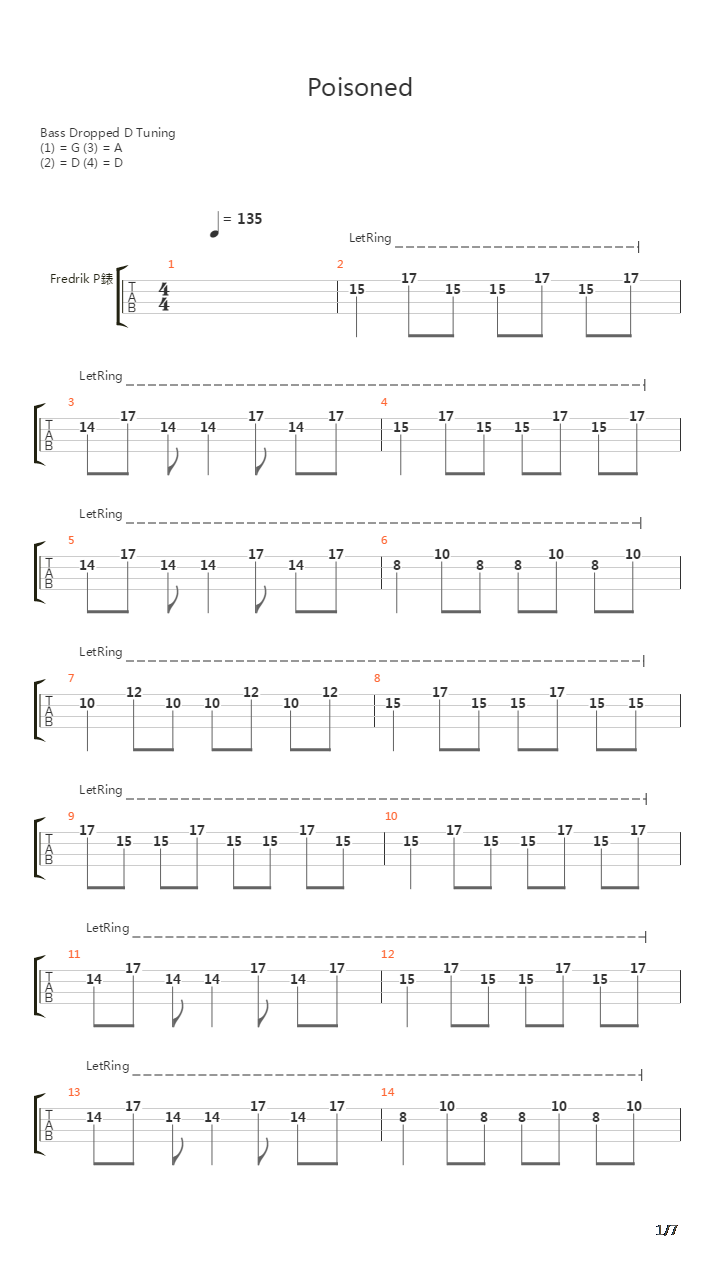 Poisoned吉他谱