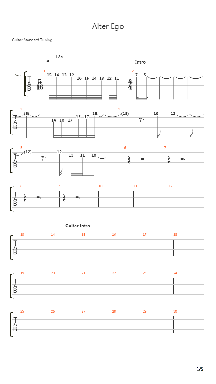 Alter Ego吉他谱
