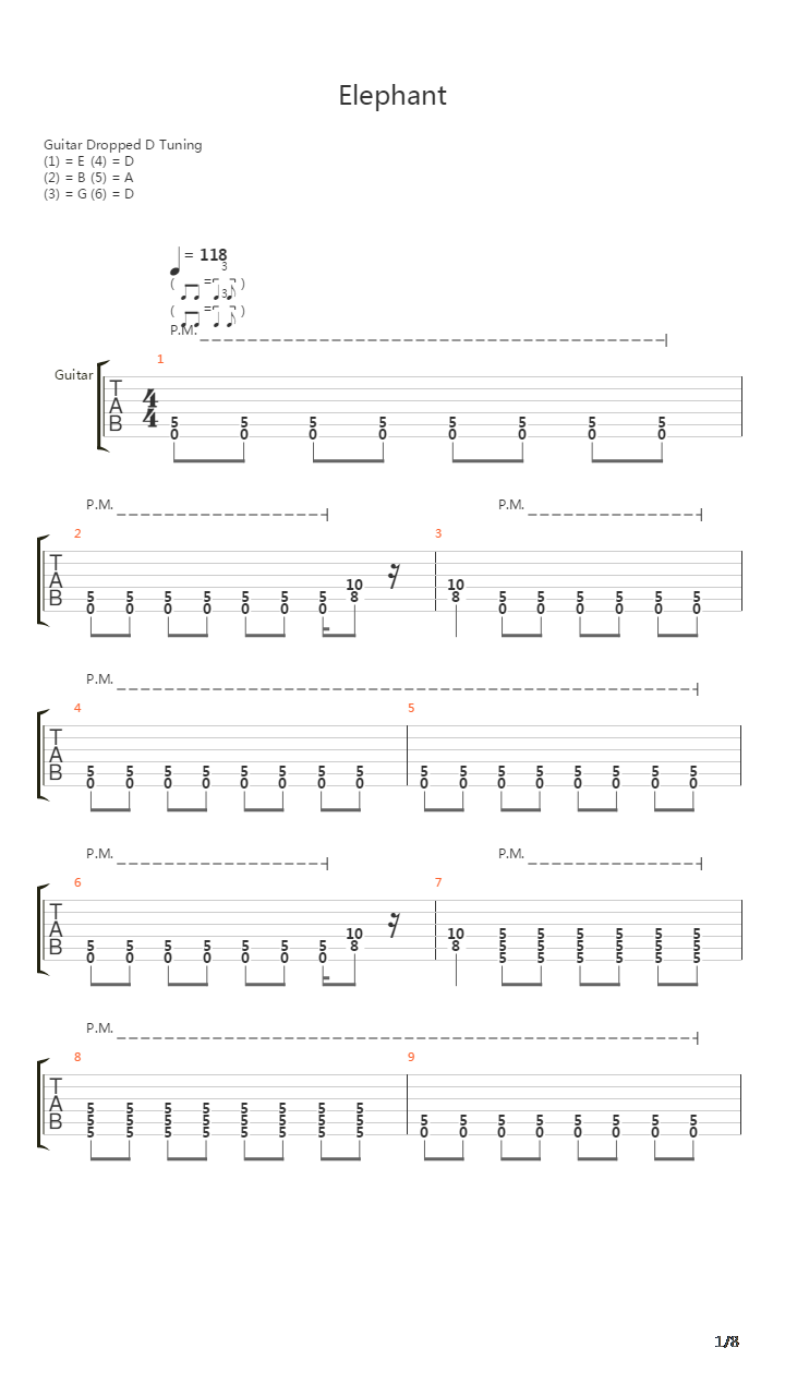 Elephant吉他谱