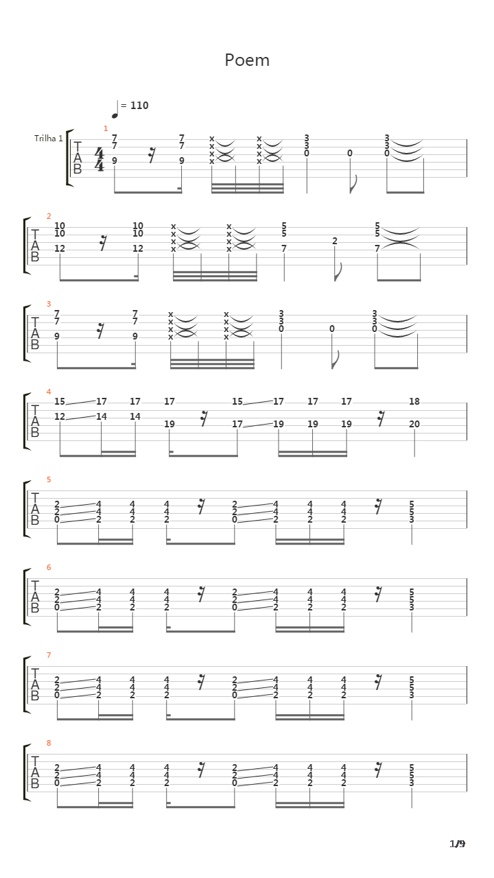 Poem吉他谱