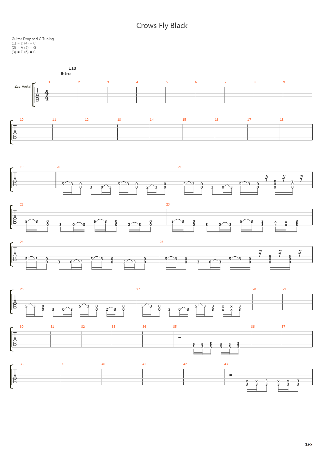 Crows Fly Black吉他谱