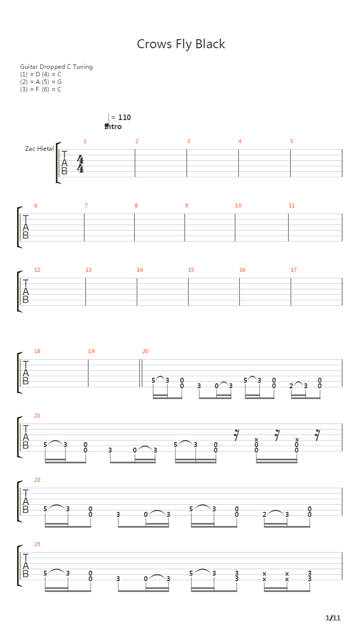 Crows Fly Black吉他谱