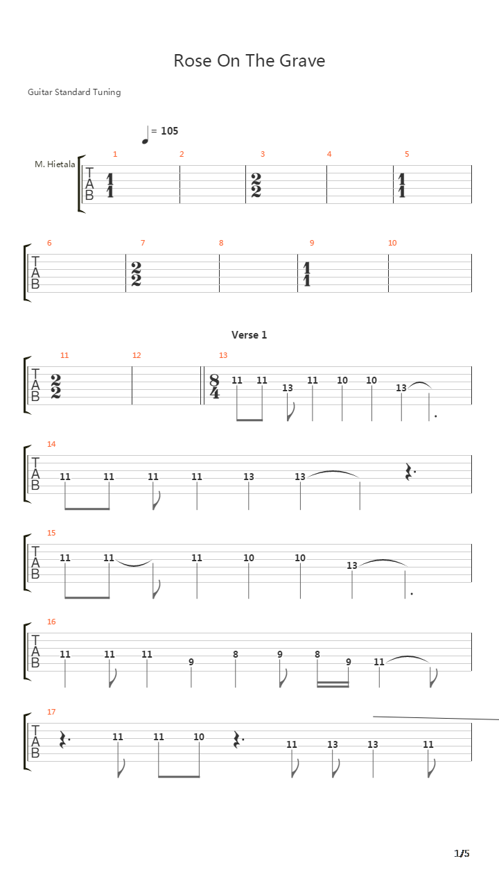 Rose On The Grave吉他谱