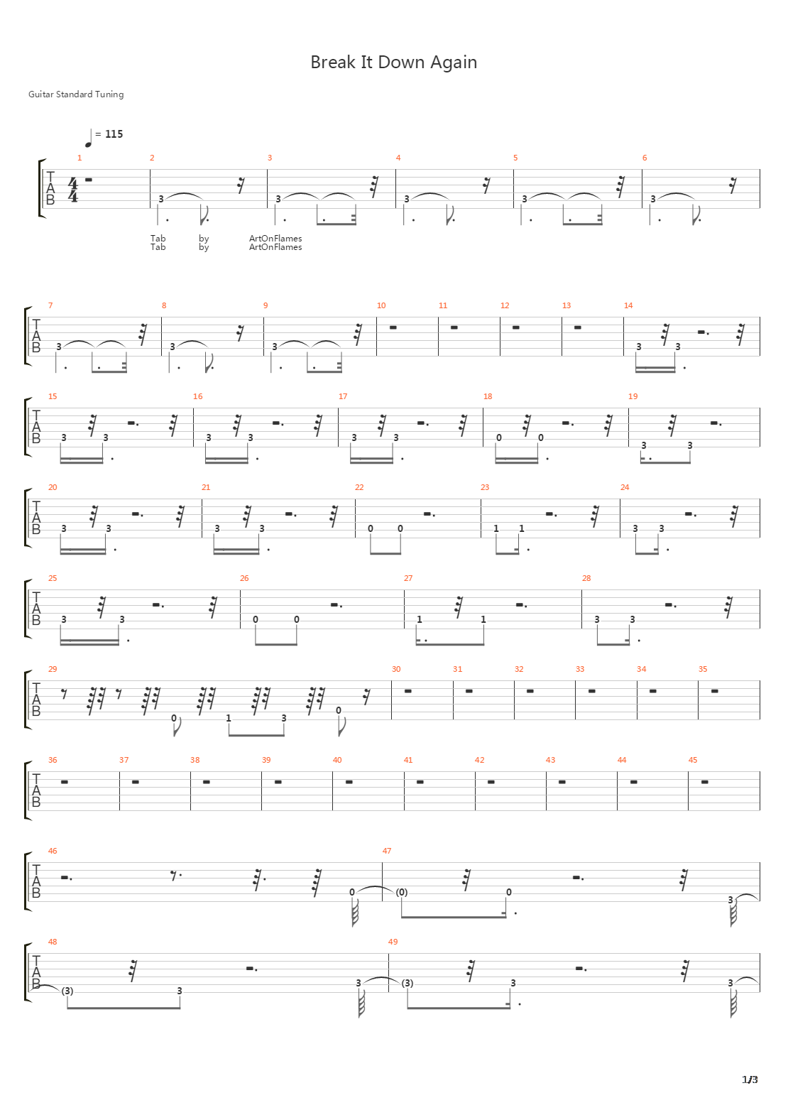 Break It Down Again吉他谱
