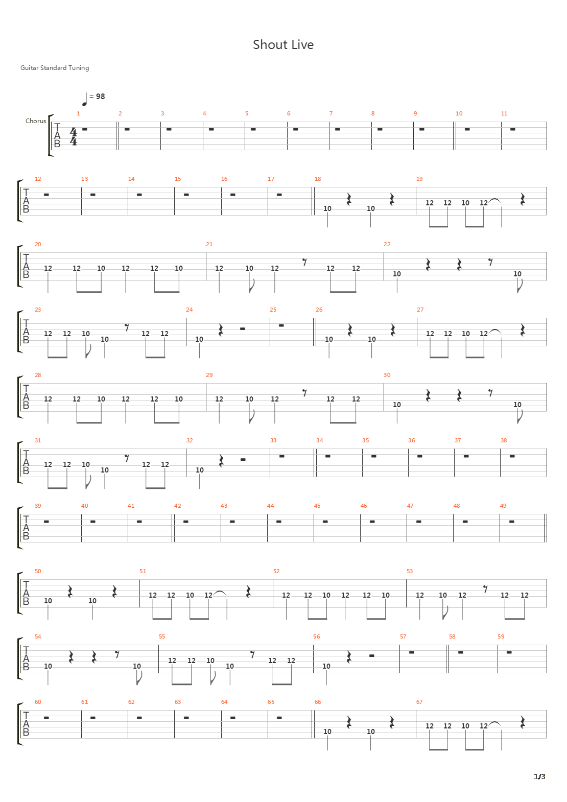 Shout Live吉他谱