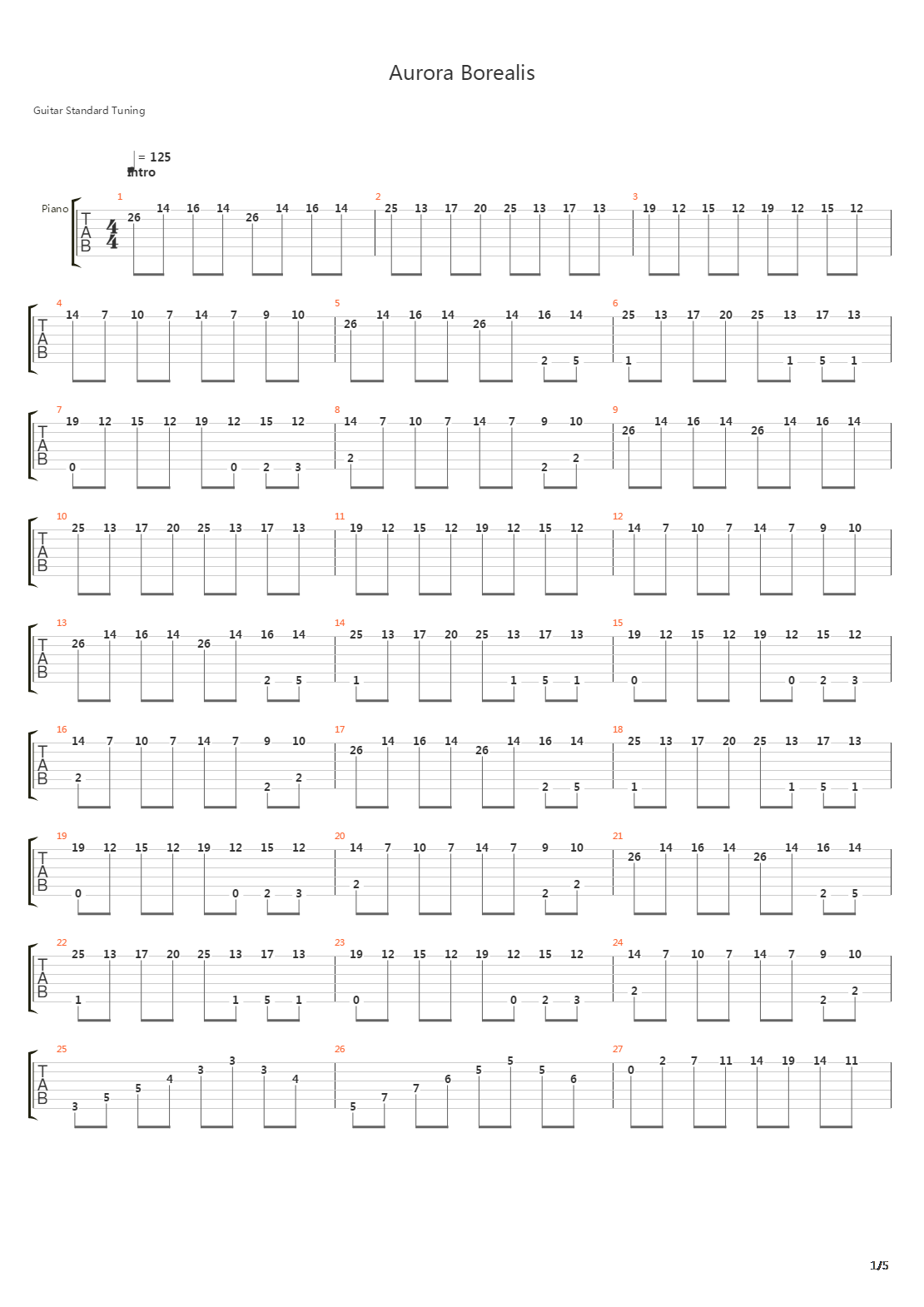 Aurora Borealis吉他谱