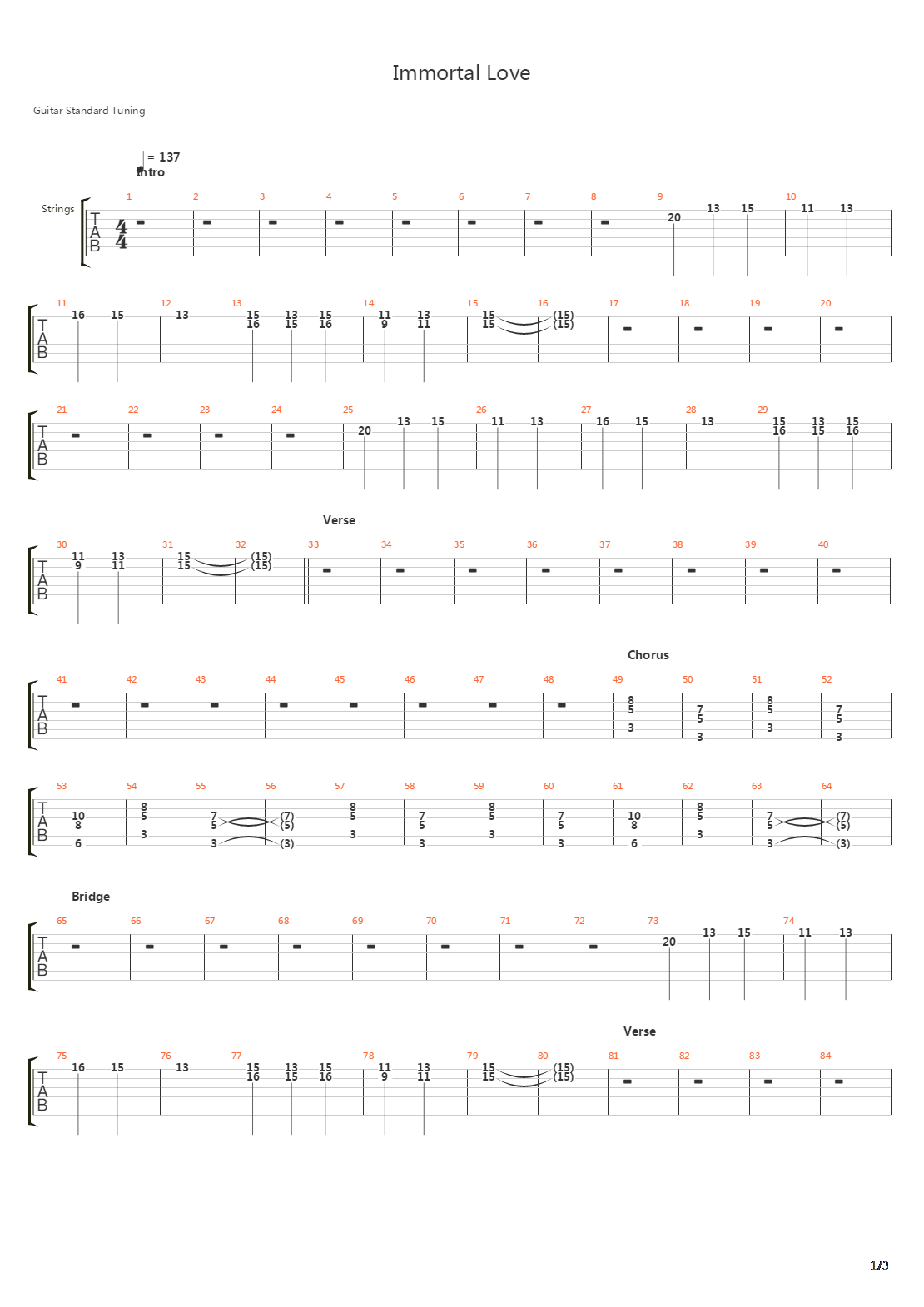 Immortal Love吉他谱