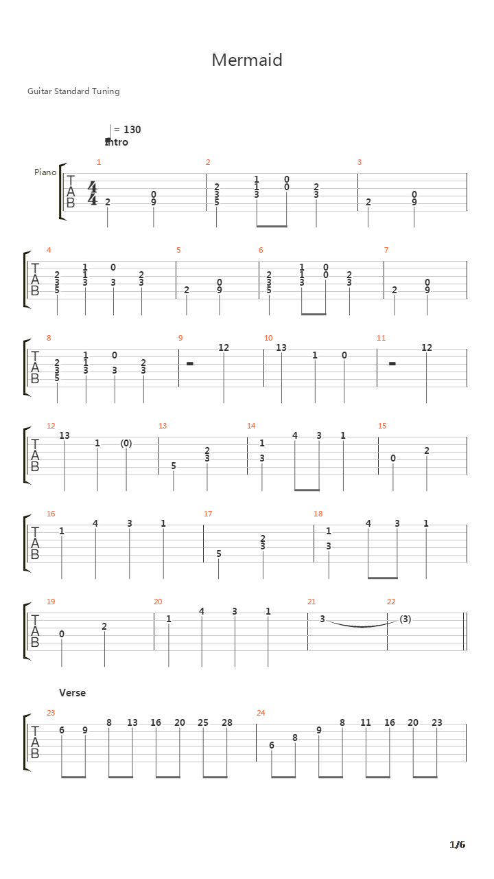 Mermaid吉他谱