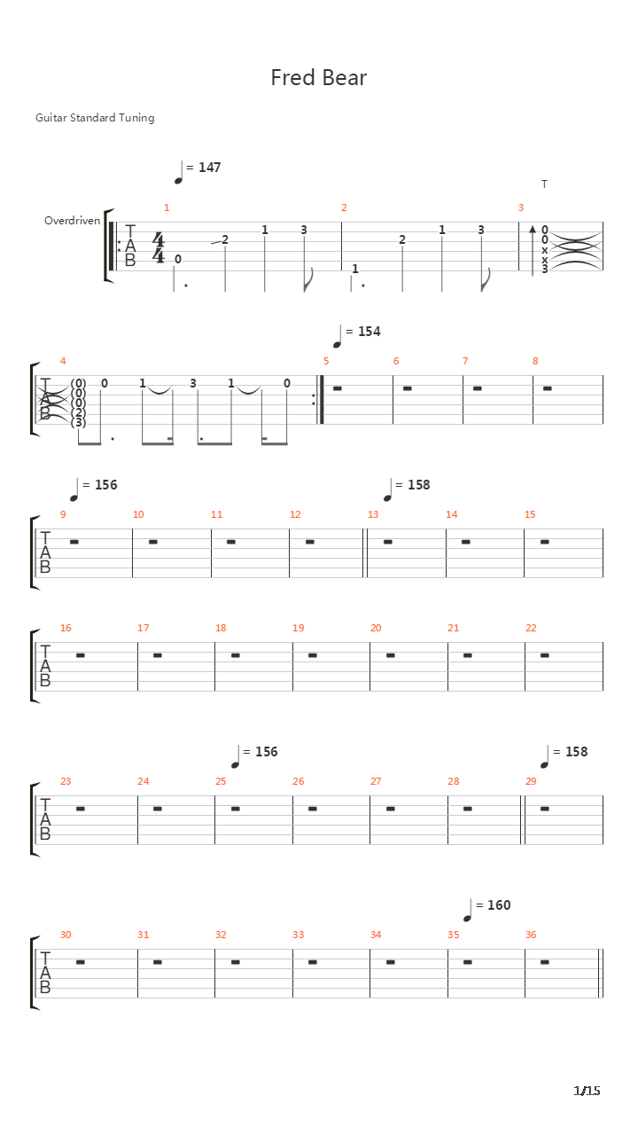 Fred Bear吉他谱
