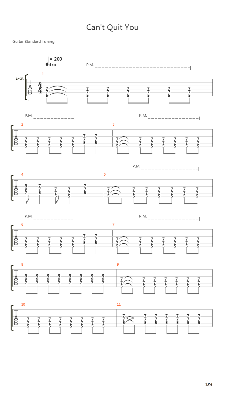 Cant Quit You吉他谱