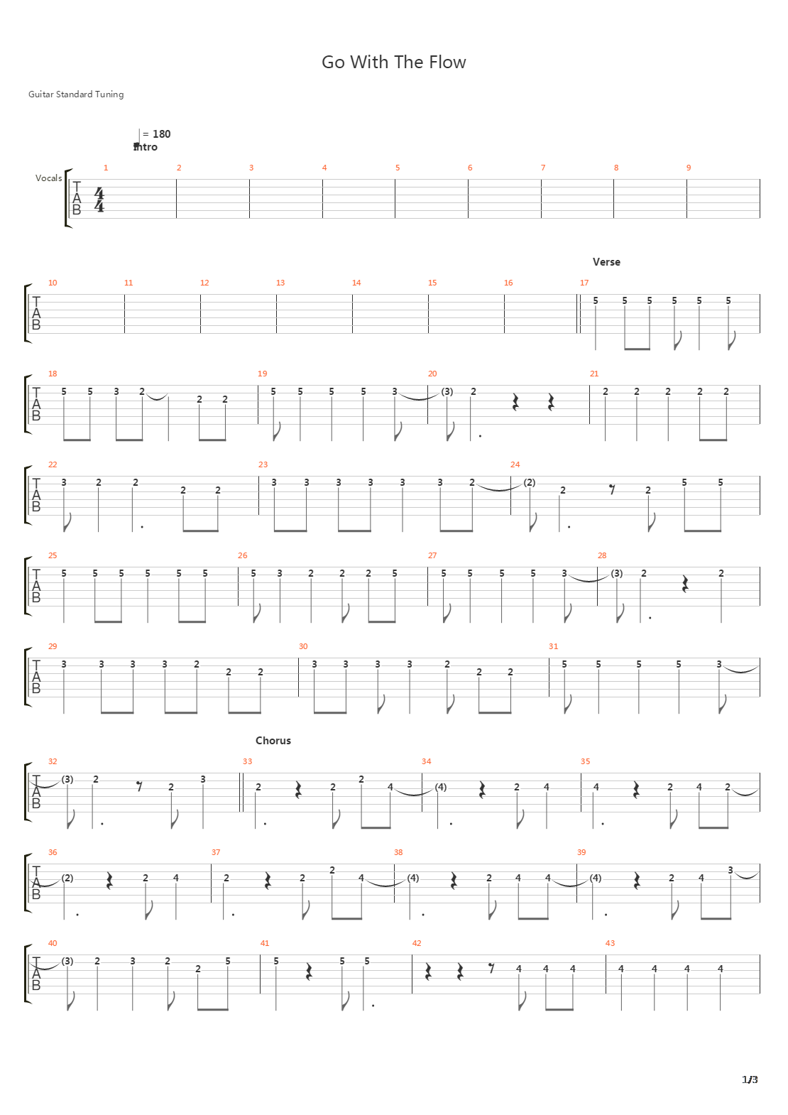 Go With The Flow吉他谱