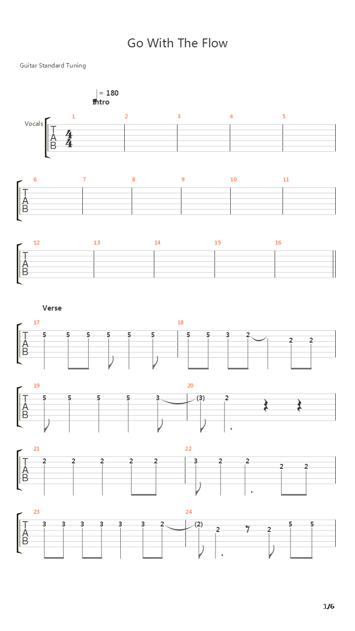 Go With The Flow吉他谱