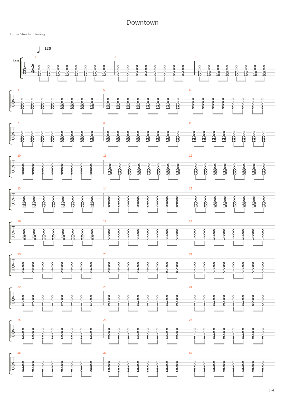 Downtown吉他谱