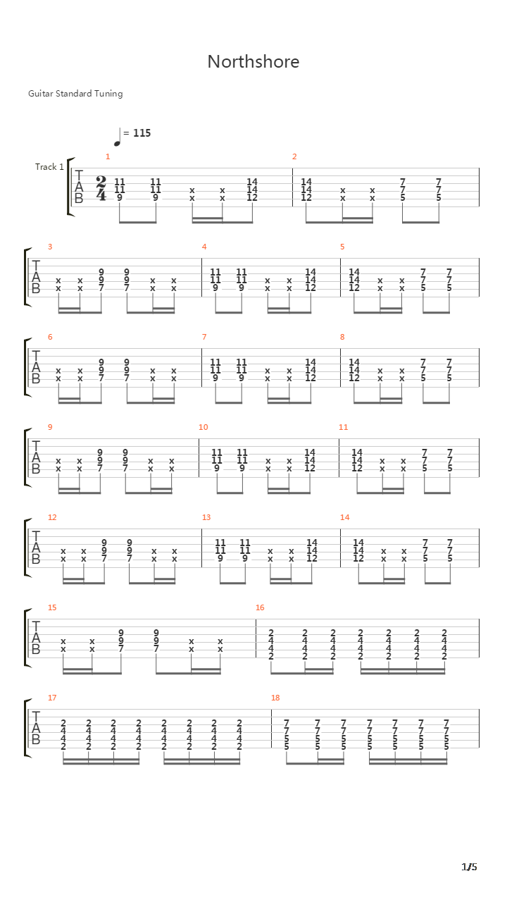 Northshore吉他谱